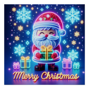Poster cadeau de Noël Joyeux Père Noël