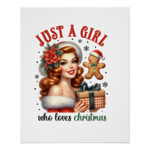 Poster Cadeau de Noël Juste Une Fille Qui Aime Noël