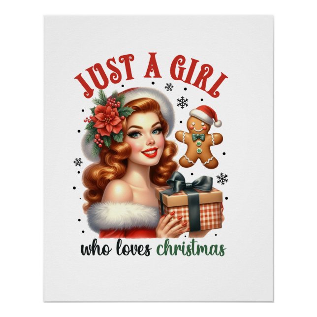 Poster Cadeau de Noël Juste Une Fille Qui Aime Noël (Devant)