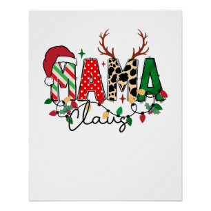 Poster Cadeau de Noël Mama Claus avec enfants