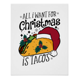 Poster Cadeau de Noël Tout ce que je veux pour Noël, c'es