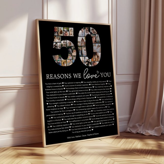Poster Cadeau de souvenir 50 raisons pour lesquelles nous (Créateur téléchargé)