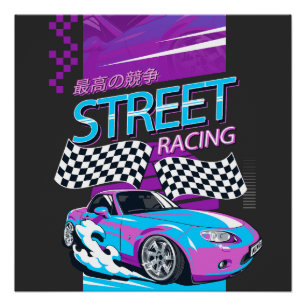 Poster Cadeau de type de voiture   Street Racing Tee   Ca