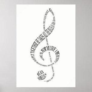 Poster cadeau des amoureux de musique - Arbre Clef