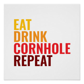 Poster Cadeau drôle pour amateur de cornhole à dégradé de