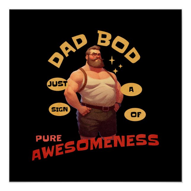 Poster Cadeau fête des pères | Papa Bod Awesome (Devant)