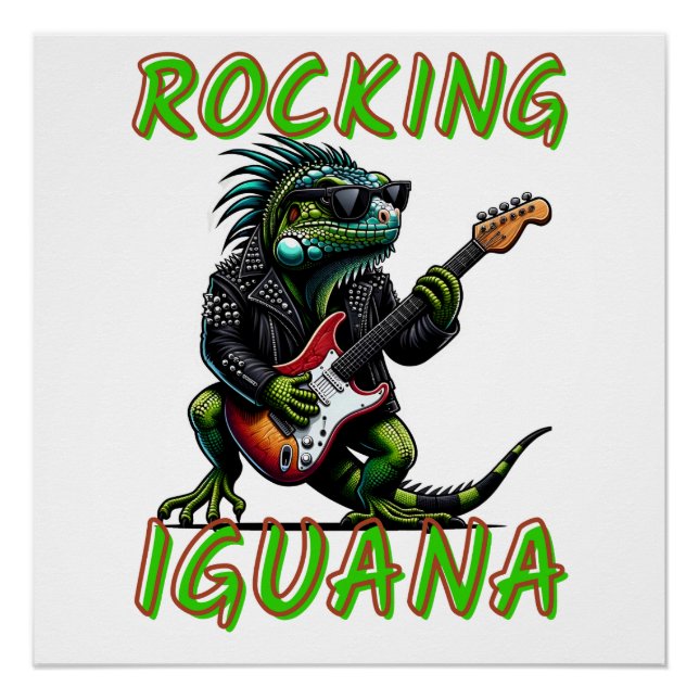 Poster Cadeau Iguana | Chemise Reptile | Femmes Hommes |  (Devant)