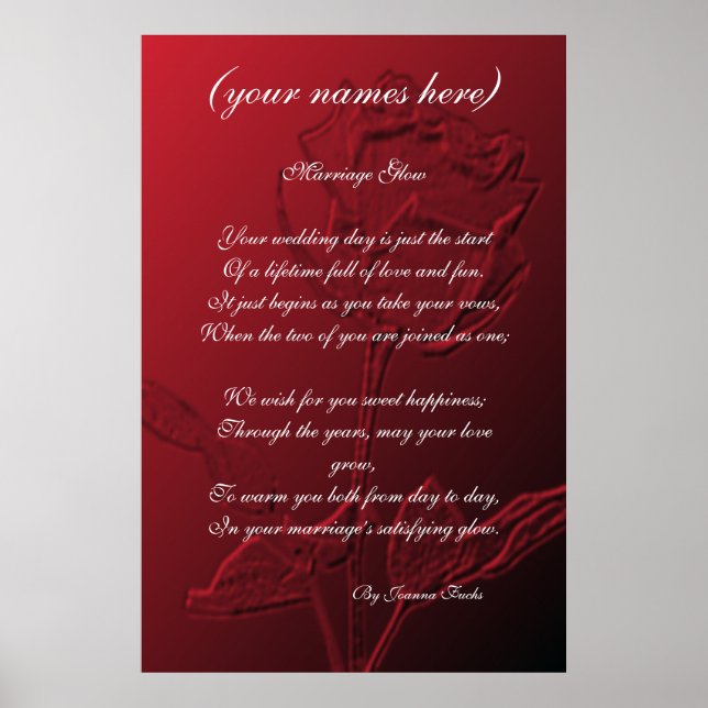 Poster Cadeau mariage pour la mariée et la mariée (Devant)