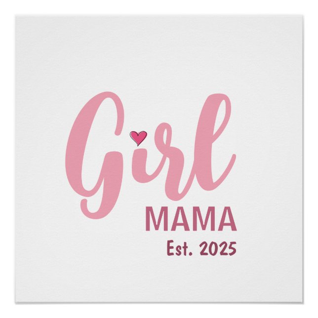 Poster Cadeau personnalisé Mama Fille (Devant)
