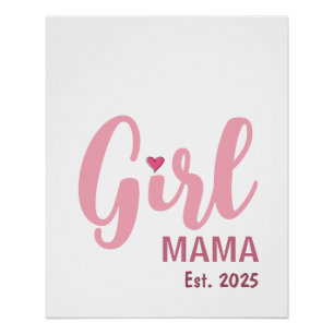 Poster Cadeau personnalisé Mama Fille Ét.