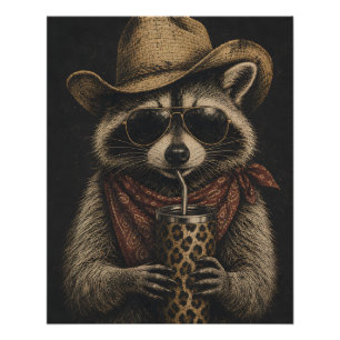 Poster Cadeau pour amateur de ratons laveurs vintage de l
