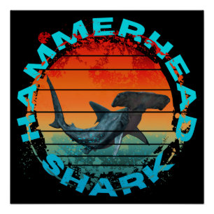 Poster Cadeau pour les pêcheurs de requins marteaux amate