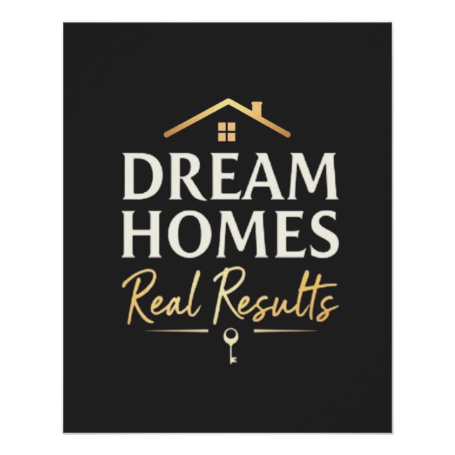 Poster Cadeau professionnel pour agent immobilier Réalisa (Devant)