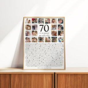 Poster Cadeau souvenir collage photo 70 raisons pour lesq