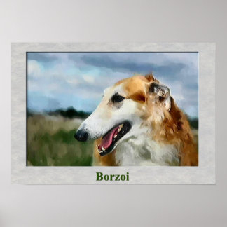 Poster Cadeaux d'art de Borzoi