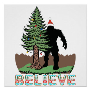 Poster Cadeaux de Noël Bigfoot pour   Croyez Bigfoot