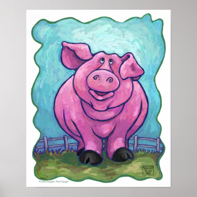Poster Cadeaux et accessoires de cochon (Devant)