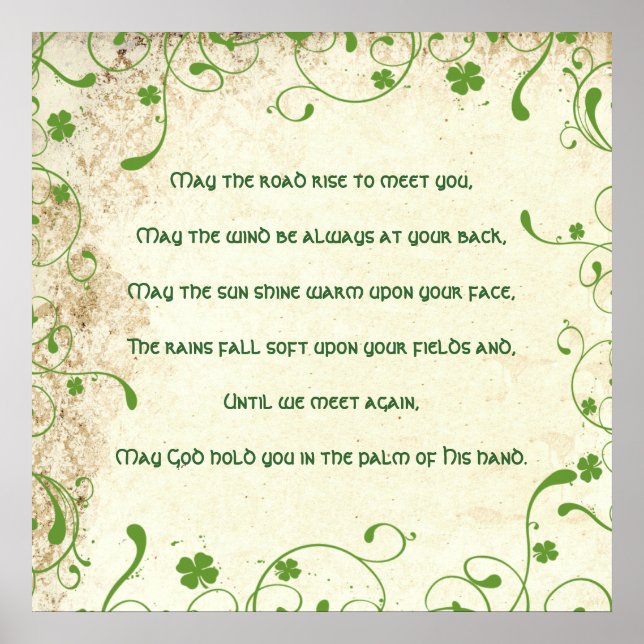Poster Cadre May the road rise  vous rencontrer Irish Ble (Devant)