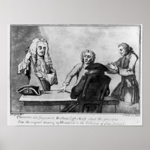 Poster Café de boutons, 1730