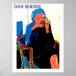 Poster café du matin Abstrait, ajouter le texte Po