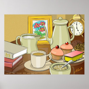 Poster Café et gâteaux