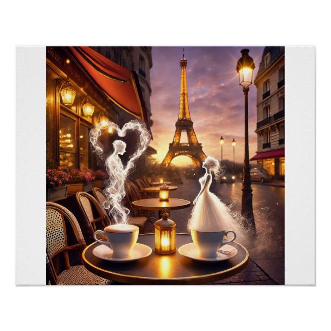 Poster Café pour deux à Paris (Devant)
