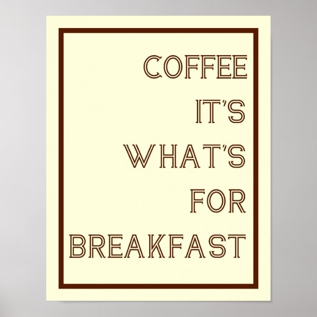 Poster Café Pour Petit Déjeuner (Devant)