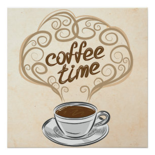 Poster "Café Time" Mur Art Imprimantes numériques"