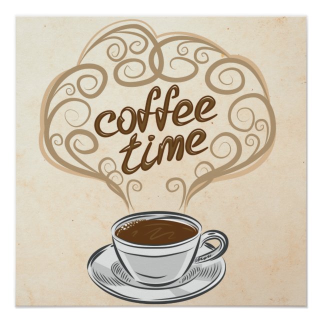 Poster "Café Time" Mur Art Imprimantes numériques" (Devant)