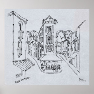 Poster Cafe Van Gogh, Place Voltaire, Arles, France