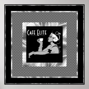 Poster Café Vintage Elite Art Déco