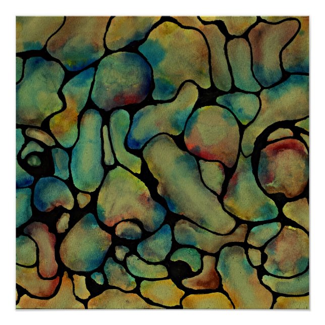 Poster Cailloux colorés 1 (Devant)