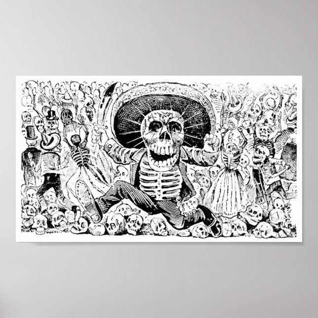 Poster Calavera Oaxaqueña par José Guadalupe Posada 1903 (Devant)