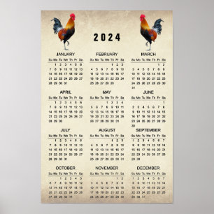 Poster Calendrier 2024 de deux costers