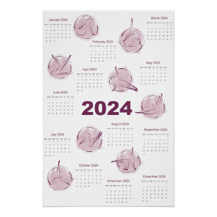 Poster Calendrier 2024 pour instructeur Pilates