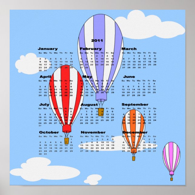 Poster Calendrier Ballons 2011 (Devant)