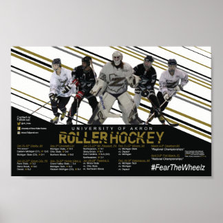 Poster Calendrier de hockey sur rouleau Akron