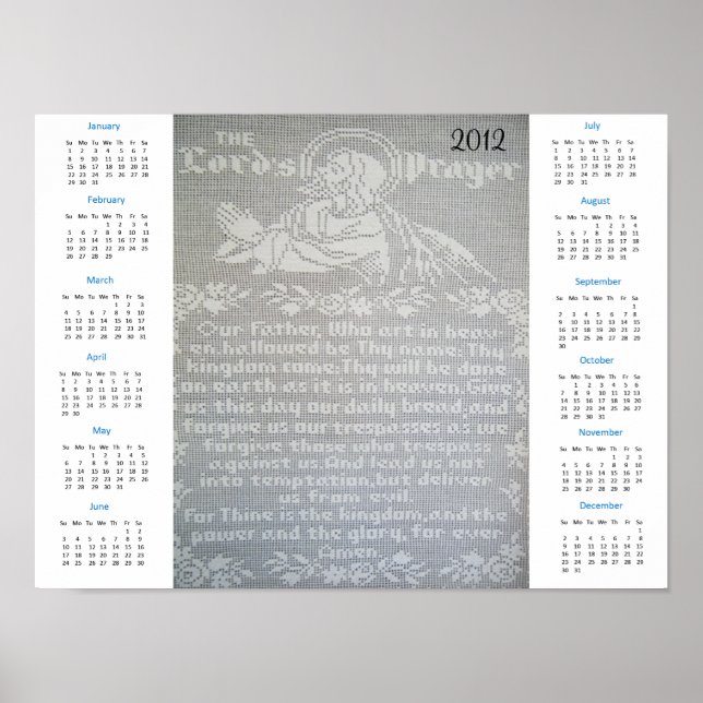 Poster Calendrier de la prière du Seigneur 2012 (Devant)