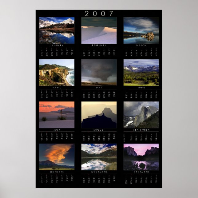 Poster Calendrier de photographie de paysage 2007 (Devant)
