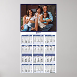 POSTER CALENDRIER FAMILLE OBAMA