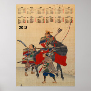 Poster Calendrier japonais Samouraï 2018