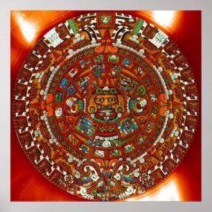 Poster calendrier Maya Aztec