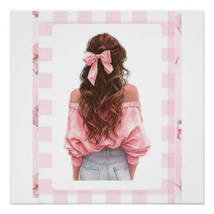 Poster Calendrier Petit Fille Rose 2026