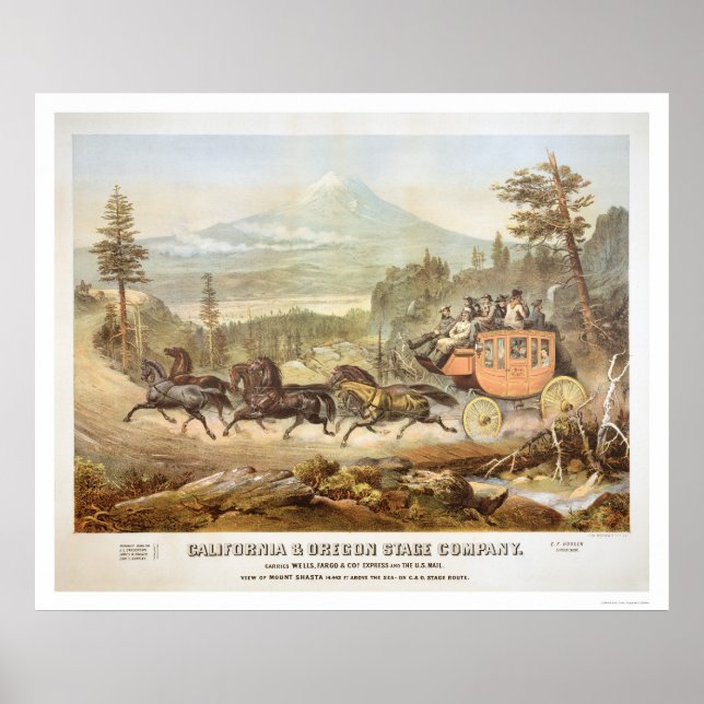Poster California and Oregon Stage Company (Devant)