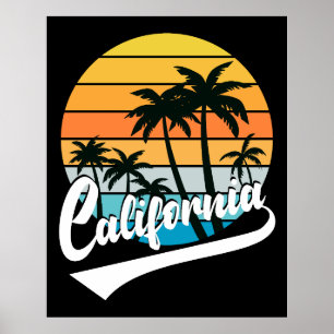 Poster California Retro Sunset
