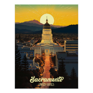 Poster California State Capitol Sacramento Travel