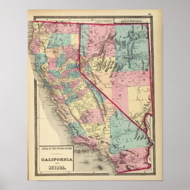 Poster Californie et Nevada 2 (Devant)