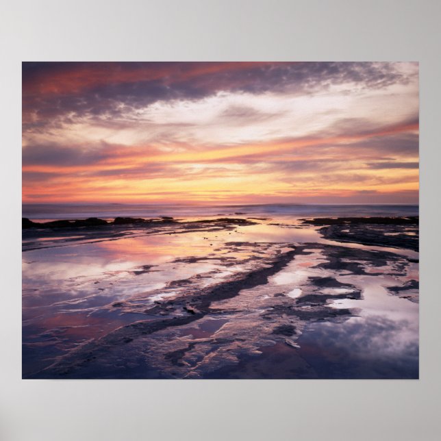 Poster Californie, San Diego, Sunset Cliffs, Sunset 1 (Devant)
