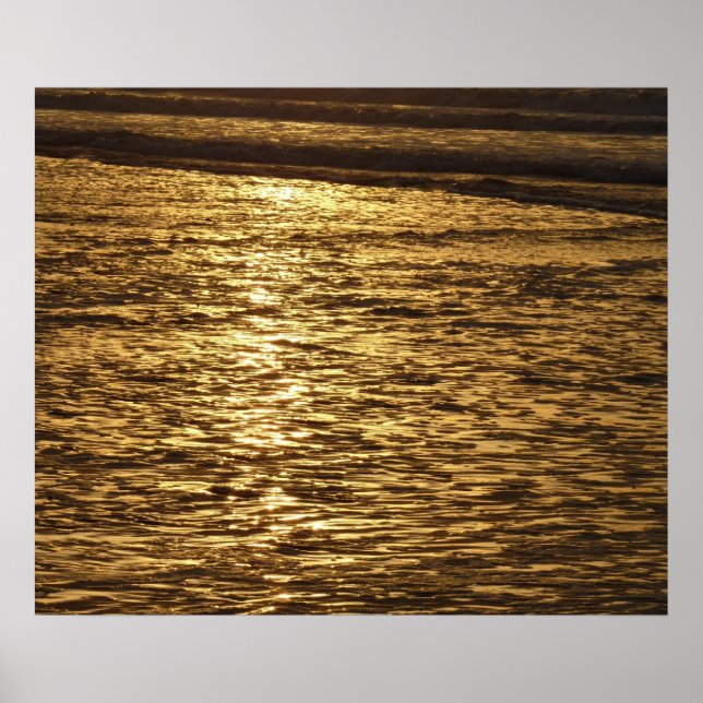 Poster Californie Sunset Waves Ocean Seascape (Devant)
