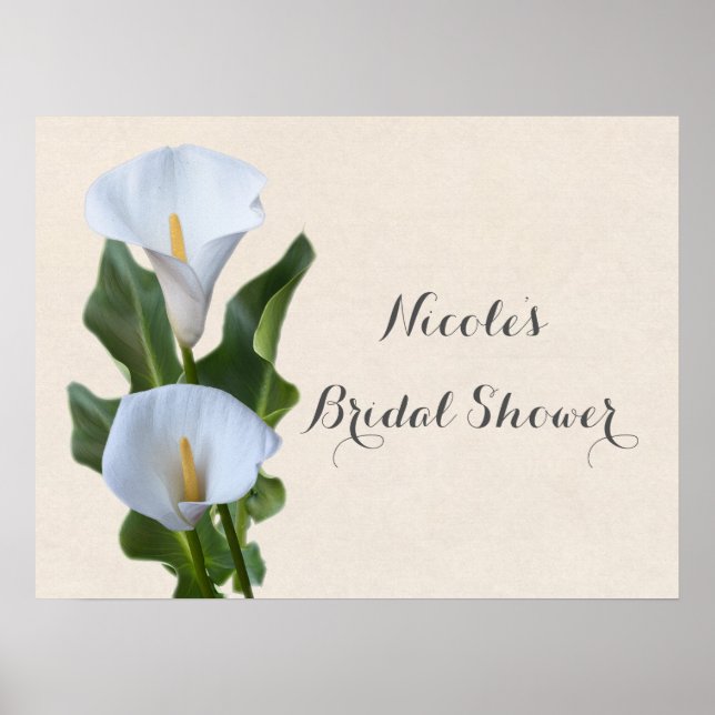 Poster Calla Lily Fleurs Floral Élégant Mariage nuptial (Devant)